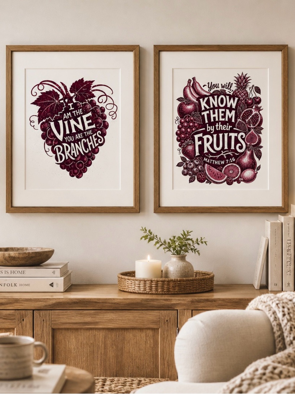DDS 2-Set, Art Print, 8x10, Bible Verse, Paper Print, Unframed, Nature Series